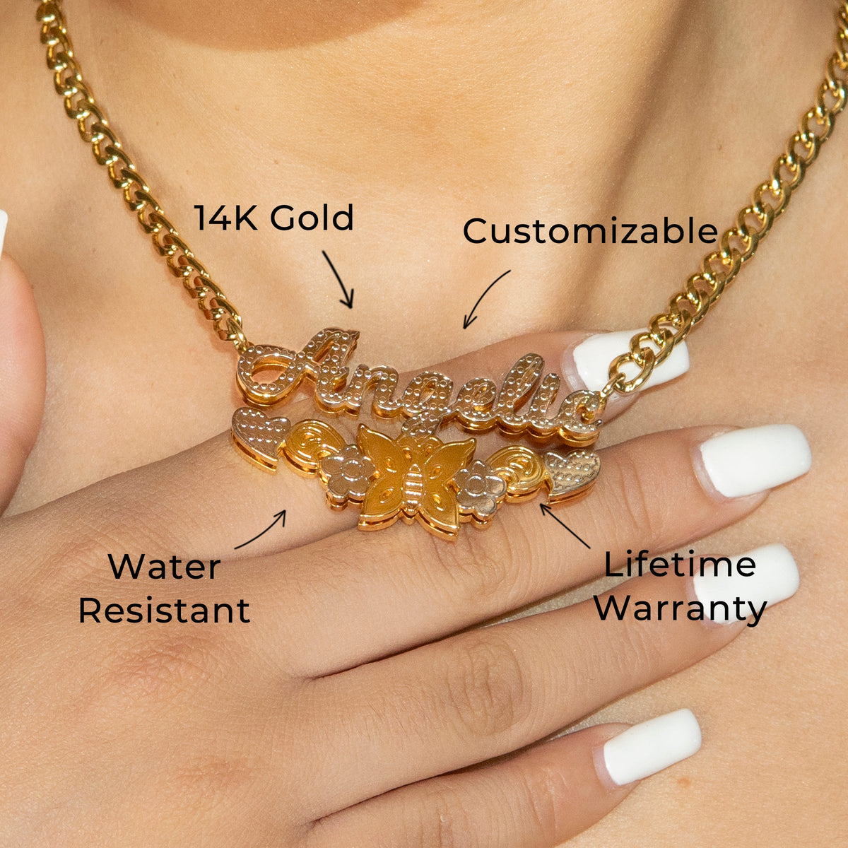 Women Jewelry - Gold Name Necklace | Style # N10