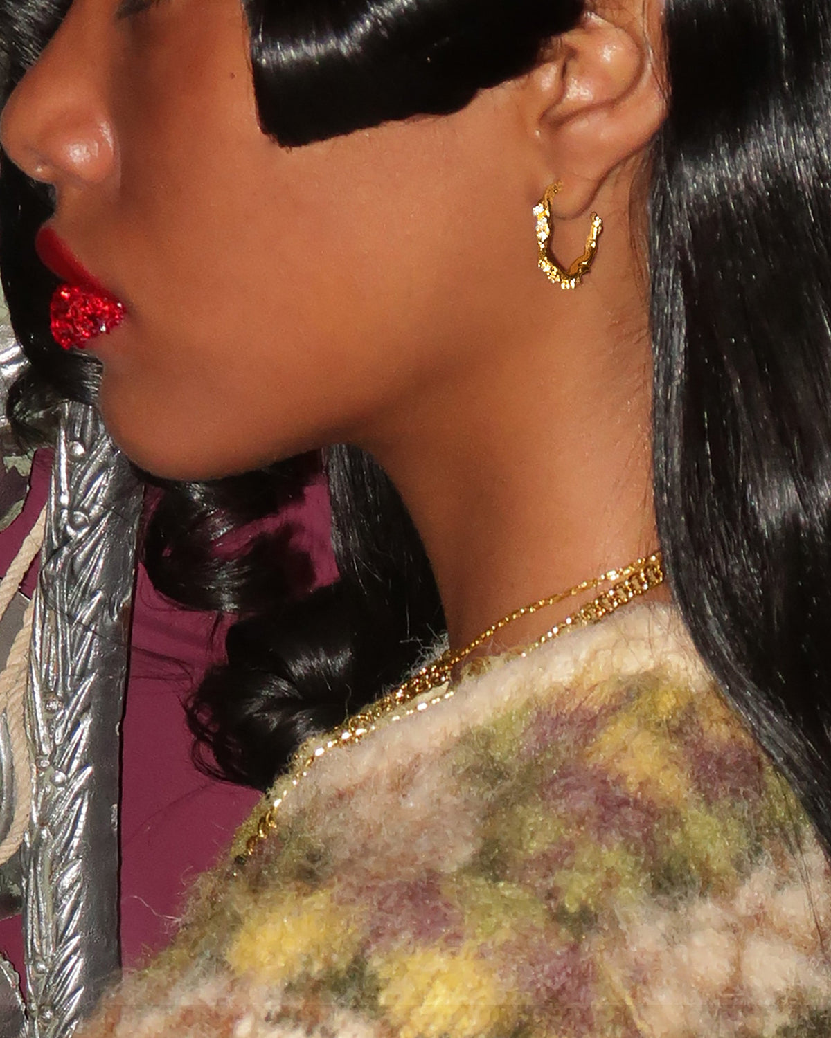 Moonlit Ivy Hoops Earrings