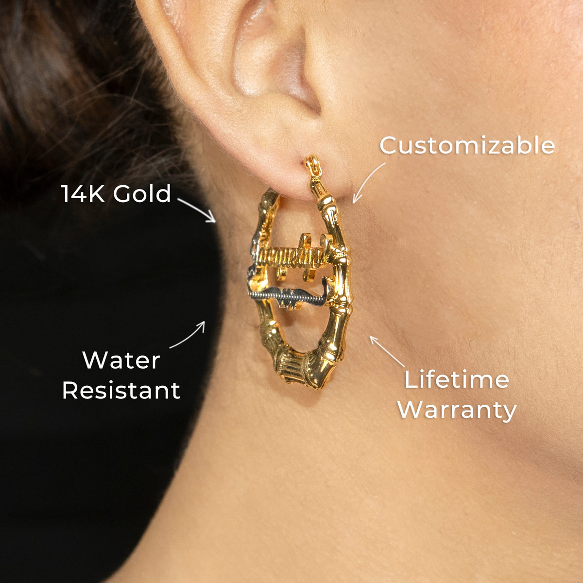 Women Jewelry - 14K Gold Hoop Earrings | Style # E03