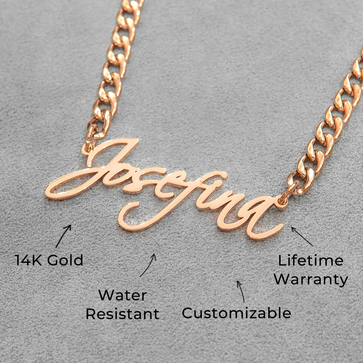 Women Jewelry - Rose Gold Name Necklace | Style # N25
