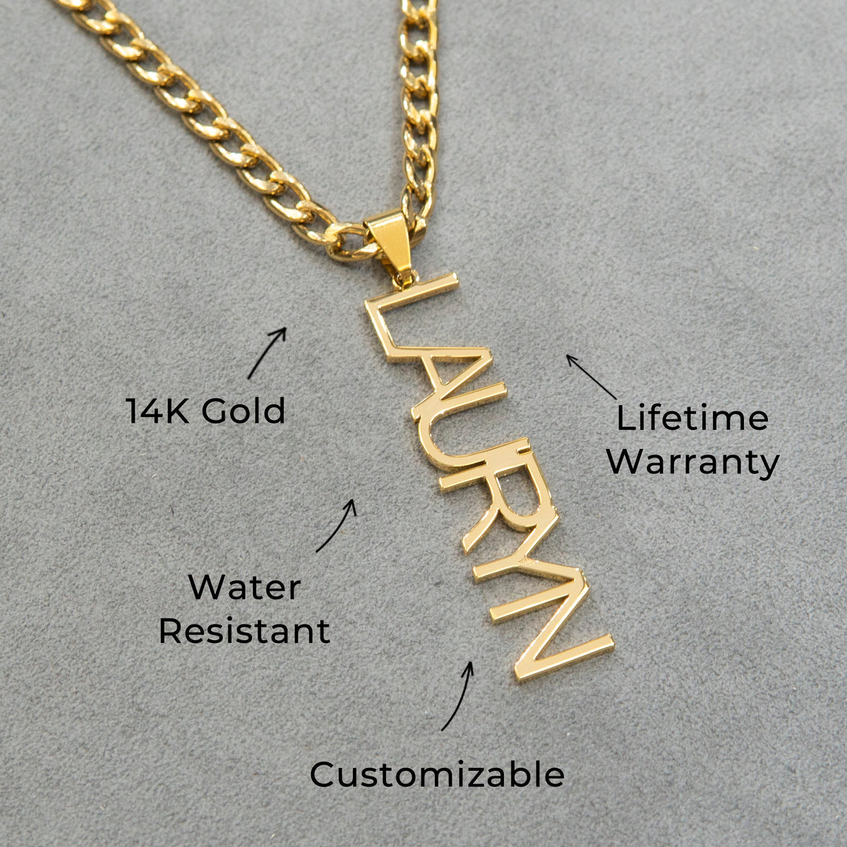 Women Jewelry - Gold Name Necklace | Style # N12