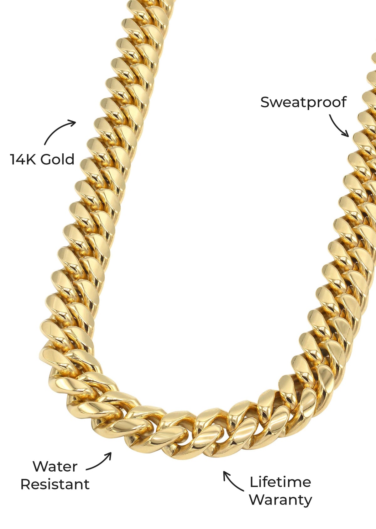 Mens Jewelry - Solid Gold Miami Cuban Link Chain & Bracelet