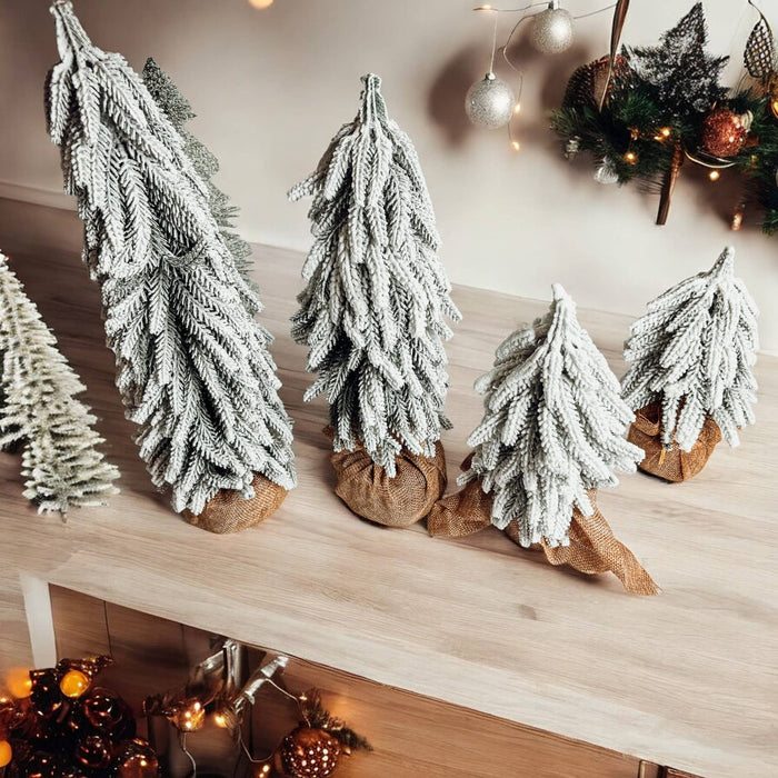 Artificial Christmas Tree for Table or Mantle with Snow Cute: 15.75"