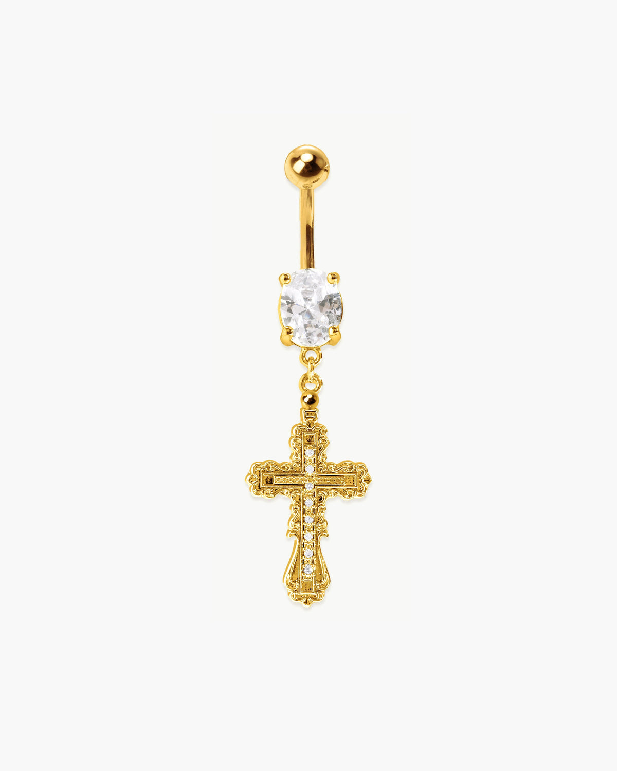 Everette Cross Belly Ring in Silver