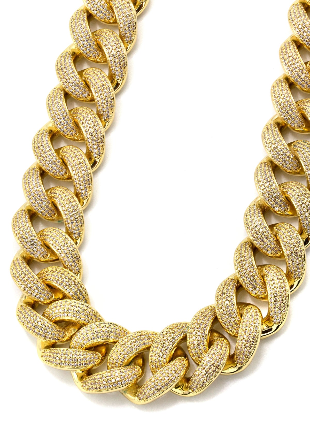 Gold Jewelry - Mens Big Gold Iced Out VVS Chain Miami Cuban Link 25MM