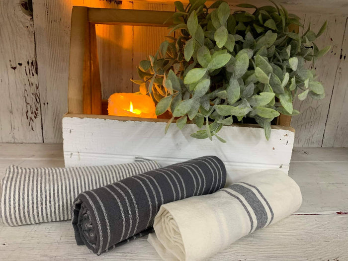 Striped Kitchen Towels 20x28in Set of 3