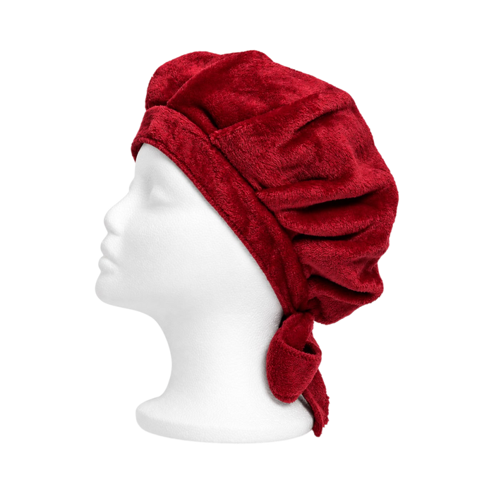 Cantu Super Absorbent Microfiber Drying Cap worn on a mannequin head