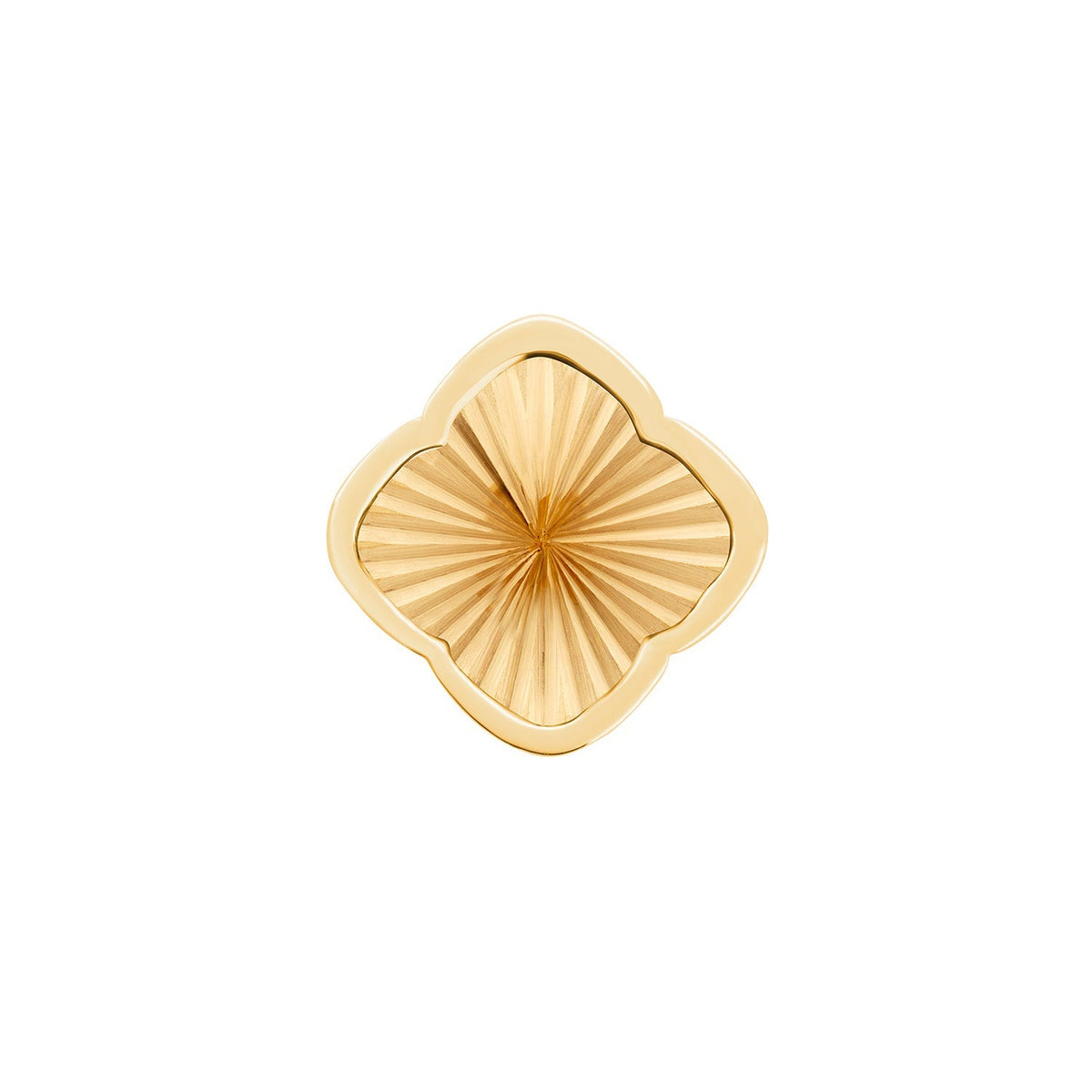 Rosette Textured Clover Charms (Gold) - Plain Clover