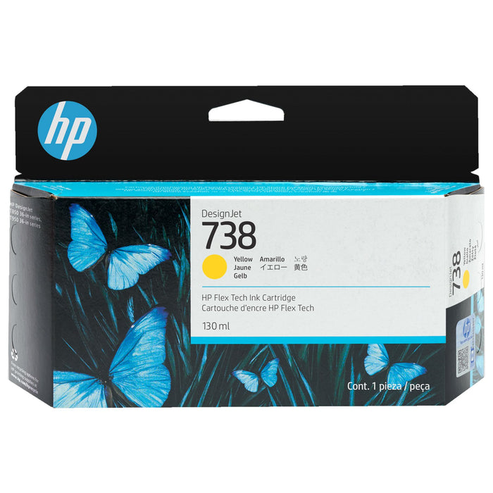 Tinta Hp 738 Amarillo- 130 ml - 498N7A - Hp Designjet T850 - PanamΓ‘