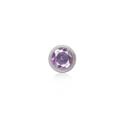 Round Birthstone Pendant (Silver)