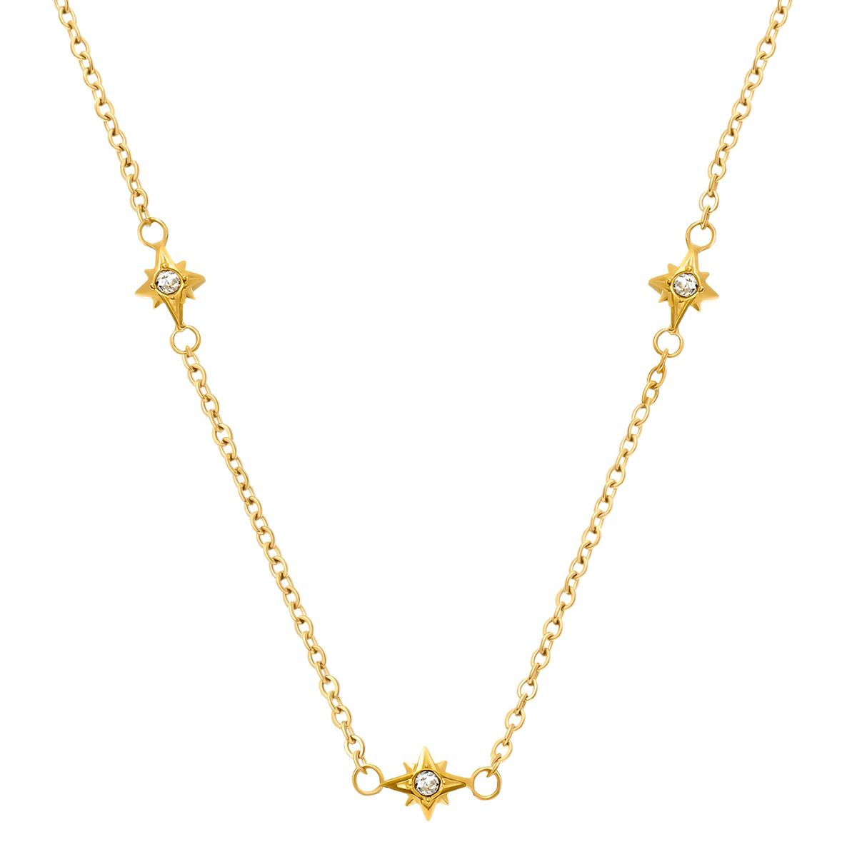 Double Fingerprint Heart Token Necklace (Gold)