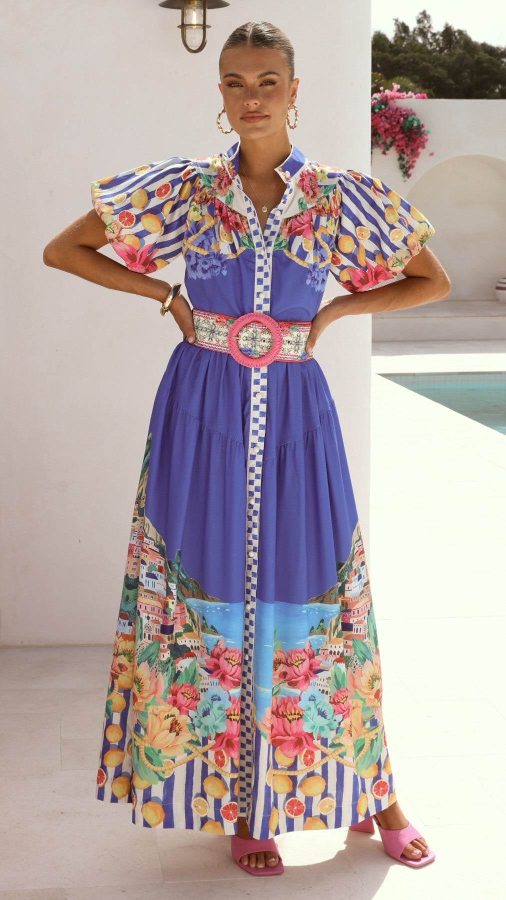 Bloom Maxi Dress - Positano Cobalt