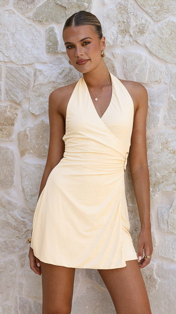 Brigitte Halter Mini Dress - Butter