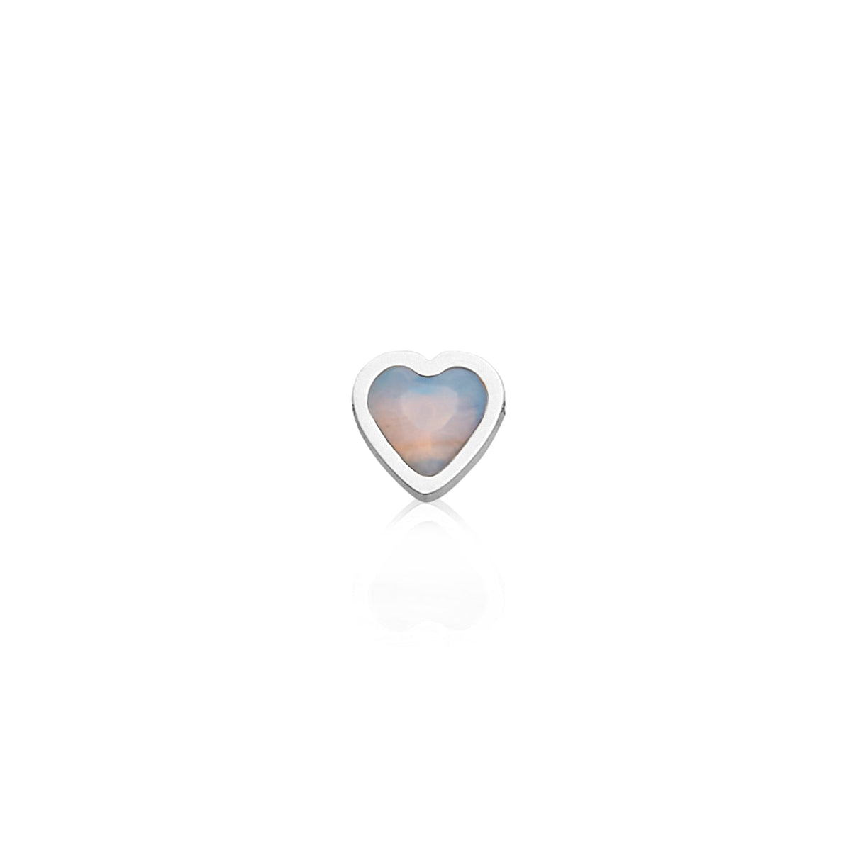 Made Mine Mini Heart Birthstone Necklace (Silver)