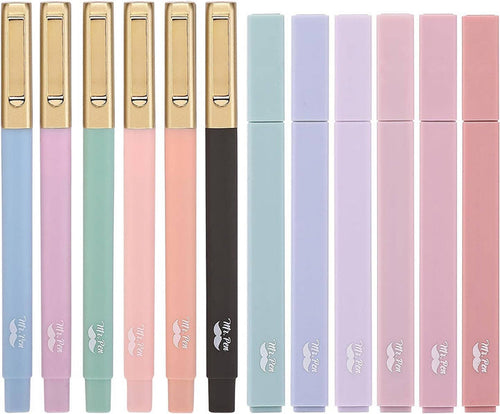 12-Pack Aesthetic No Bleed Highlighters & Pens