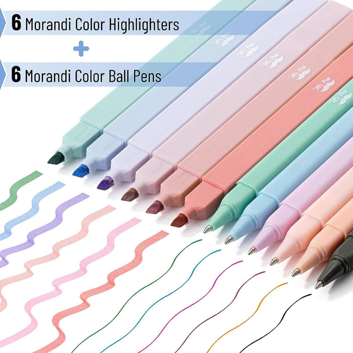 12-Pack Aesthetic No Bleed Highlighters & Pens