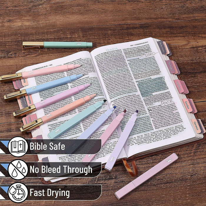 12-Pack Aesthetic No Bleed Highlighters & Pens