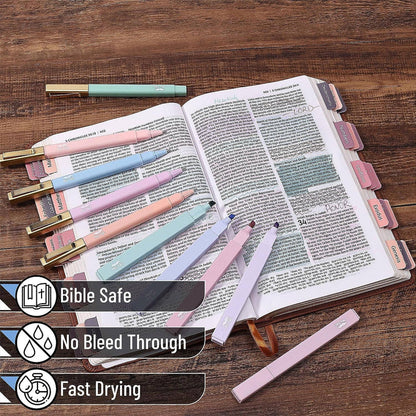 12-Pack Aesthetic No Bleed Highlighters & Pens