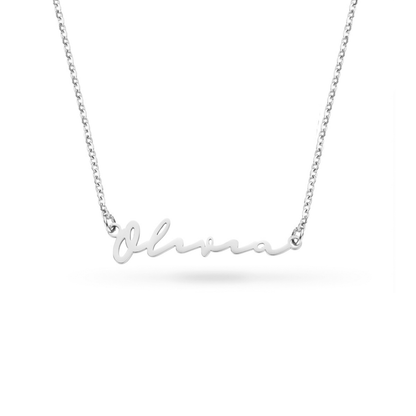 Fine Signature Name Necklace (Silver)
