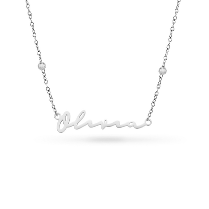 Fine Signature Name Necklace (Silver)