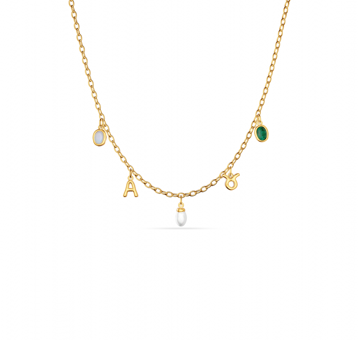 Made Mine Fine Charm Necklace (Gold)