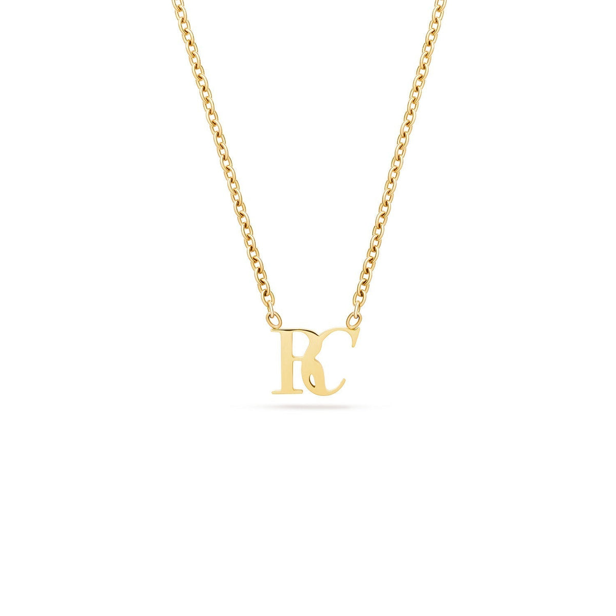 Mini Double Initial Necklace (Gold)