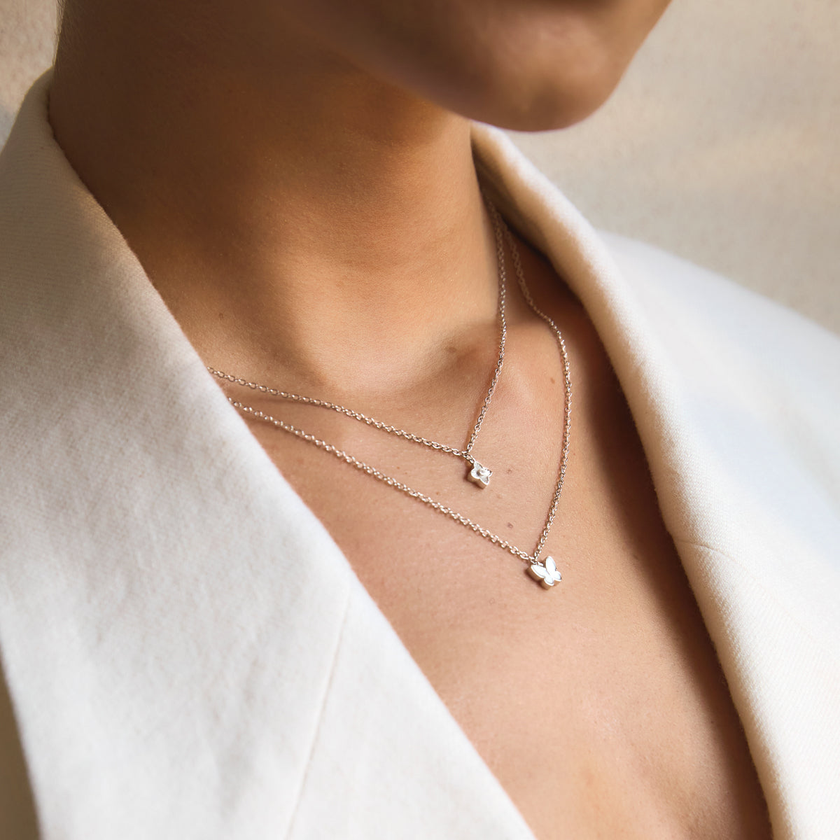 Fine Single Charm Necklace (Silver)