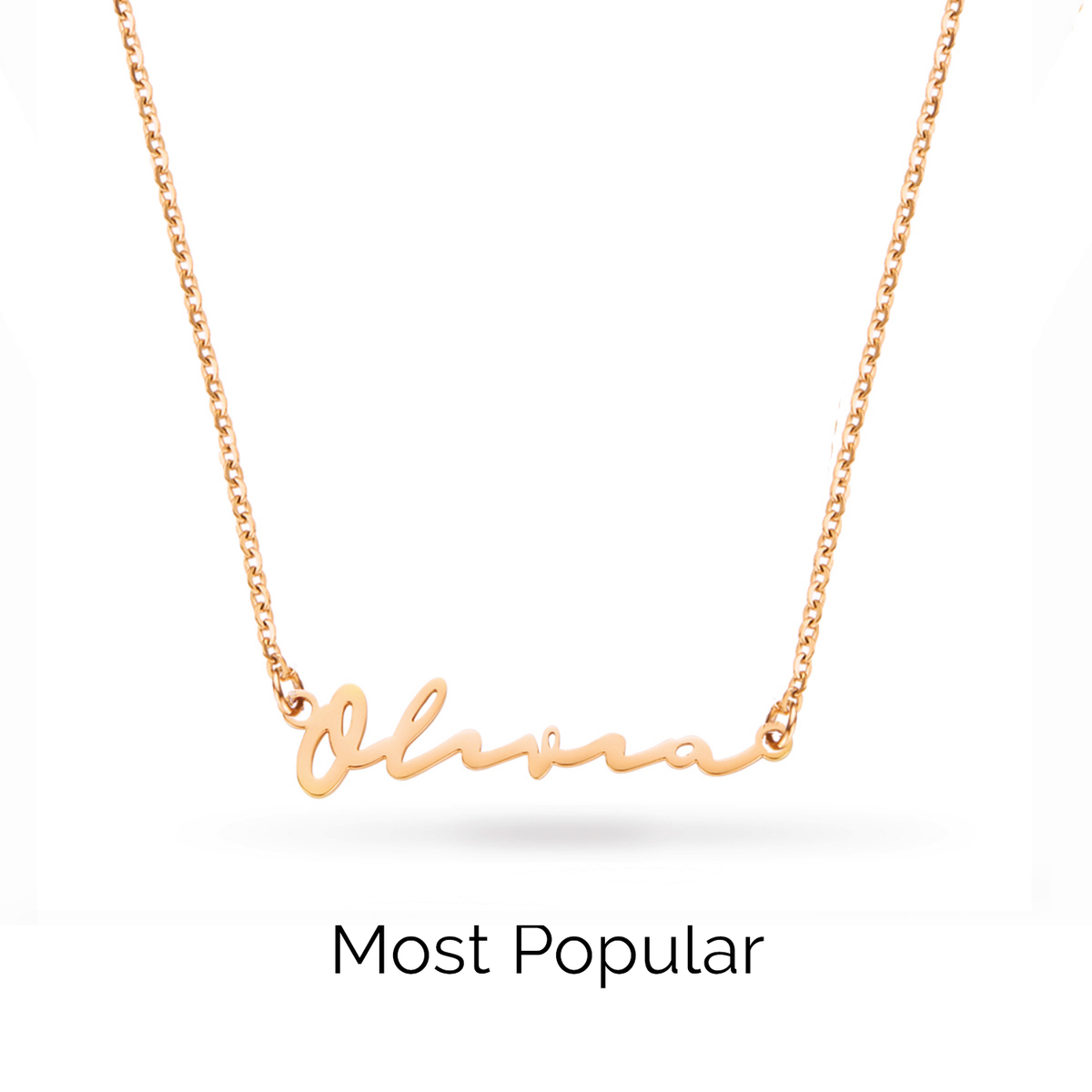 Fine Signature Name Necklace (Rose Gold)