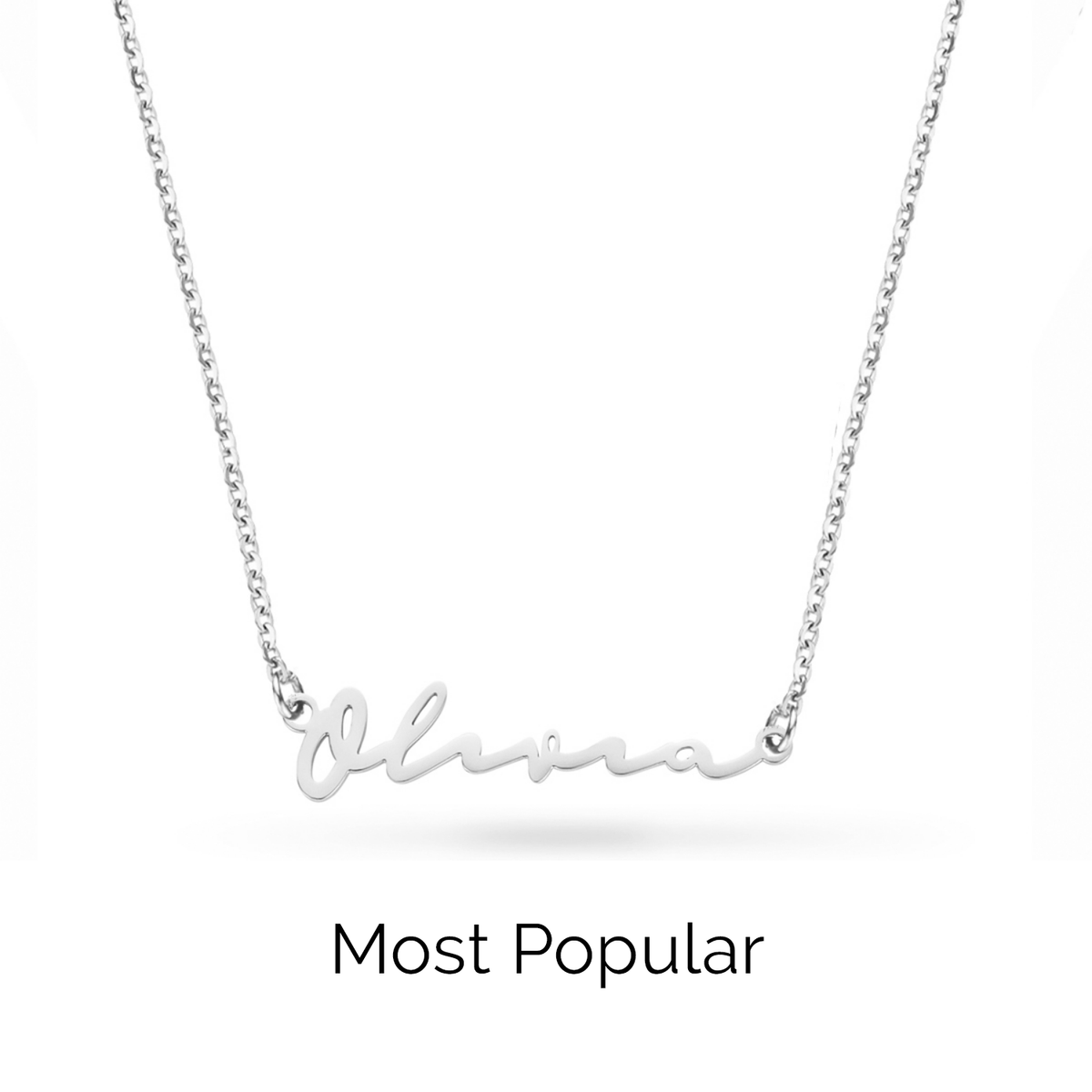 Fine Signature Name Necklace (Silver)