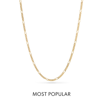 Layering Small Figaro Chain Necklace (Gold)