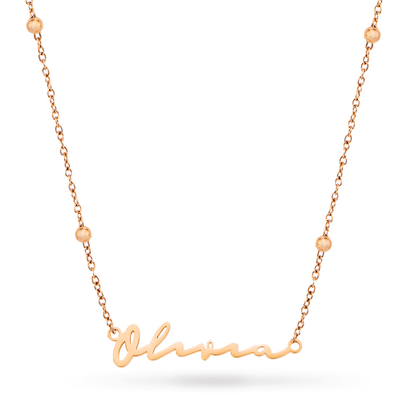 Fine Signature Name Necklace (Rose Gold)