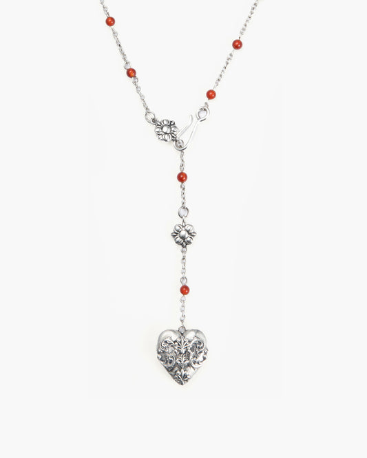 Carnelian Veil Lariat Necklace