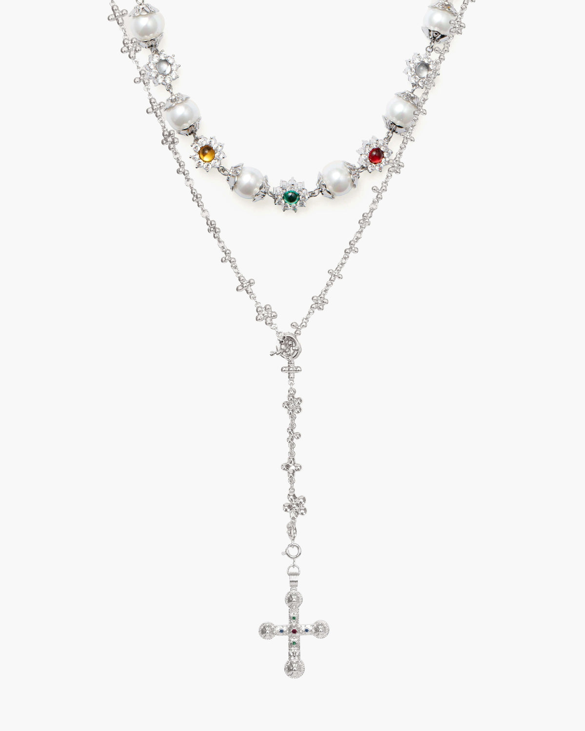Daisy Molecule Necklace Set in Silver
