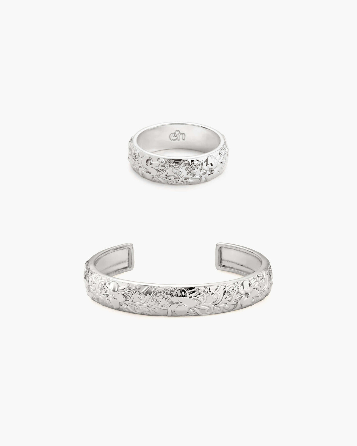 Serenade of Orchid Bangle in Silver