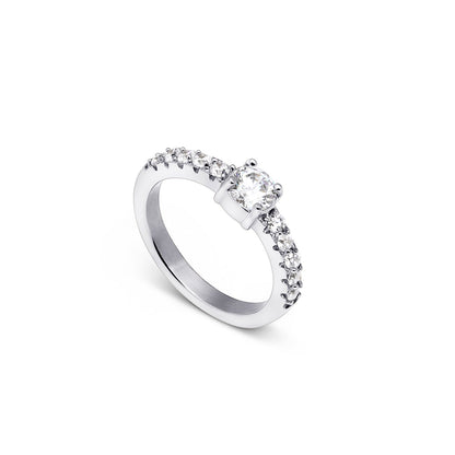 Spotlight Crystal Band Ring (Silver)