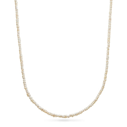 Layering Mini Pearl Beaded Chain Necklace (Silver)