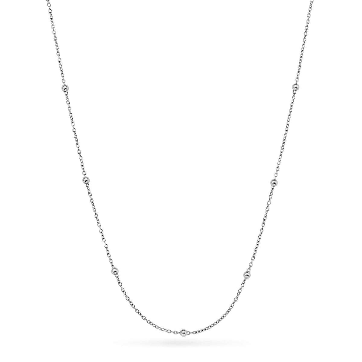 Floating Charm Heart Locket Necklace (Silver)