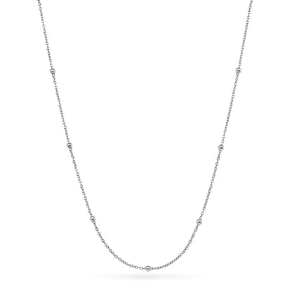 Round Photo Locket Sphere Necklace (Silver)