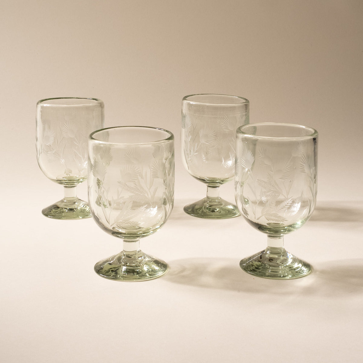 Etched Thistle Glassware
