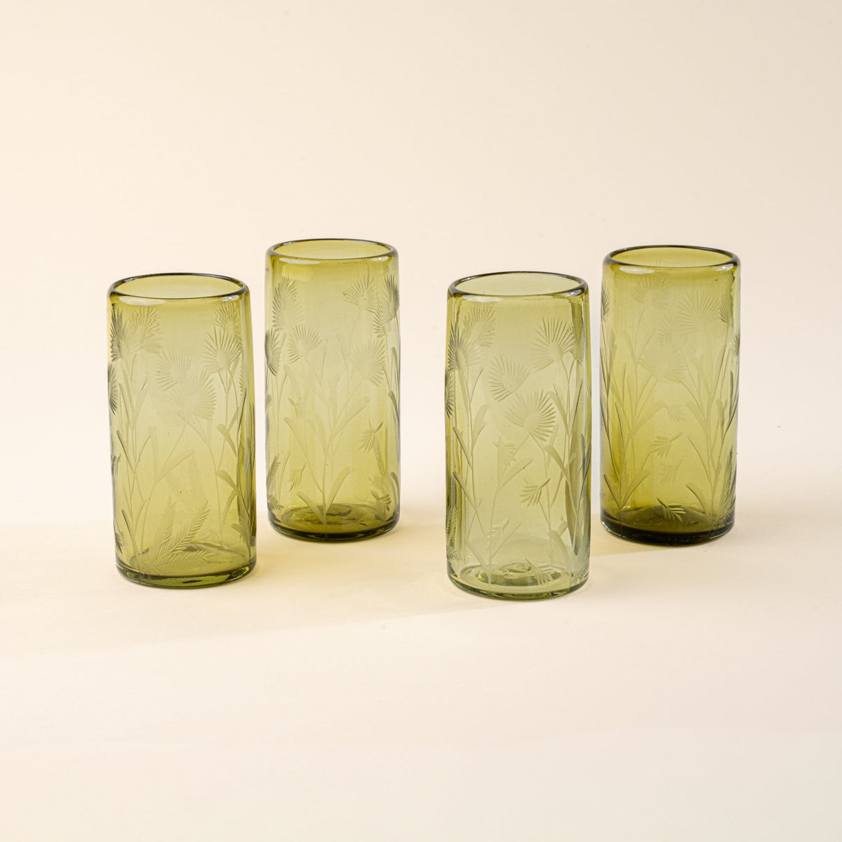 Etched Thistle Glassware