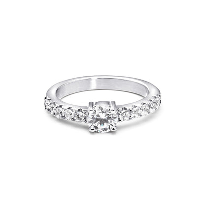 Spotlight Crystal Band Ring (Silver)