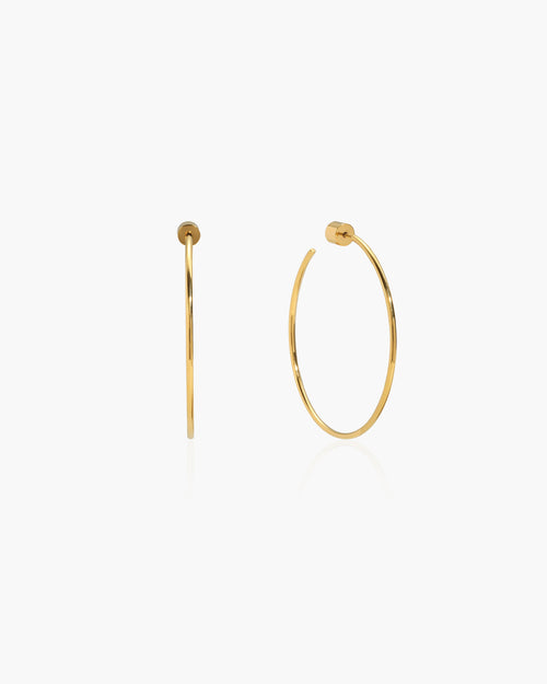 Gold Skinny Hoop Earrings