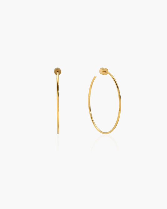 Gold Skinny Hoop Earrings