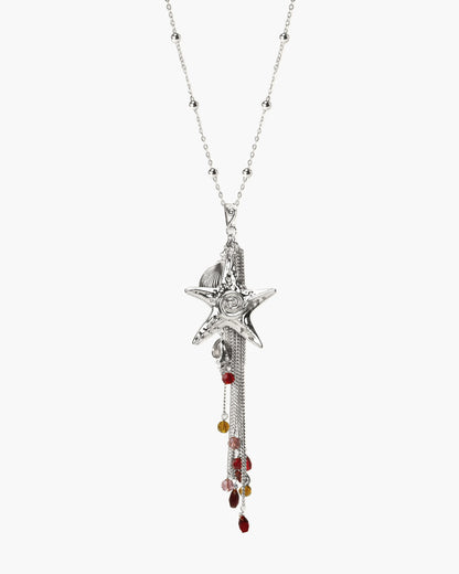 Seaside Nomad Starfish Necklace in Silver