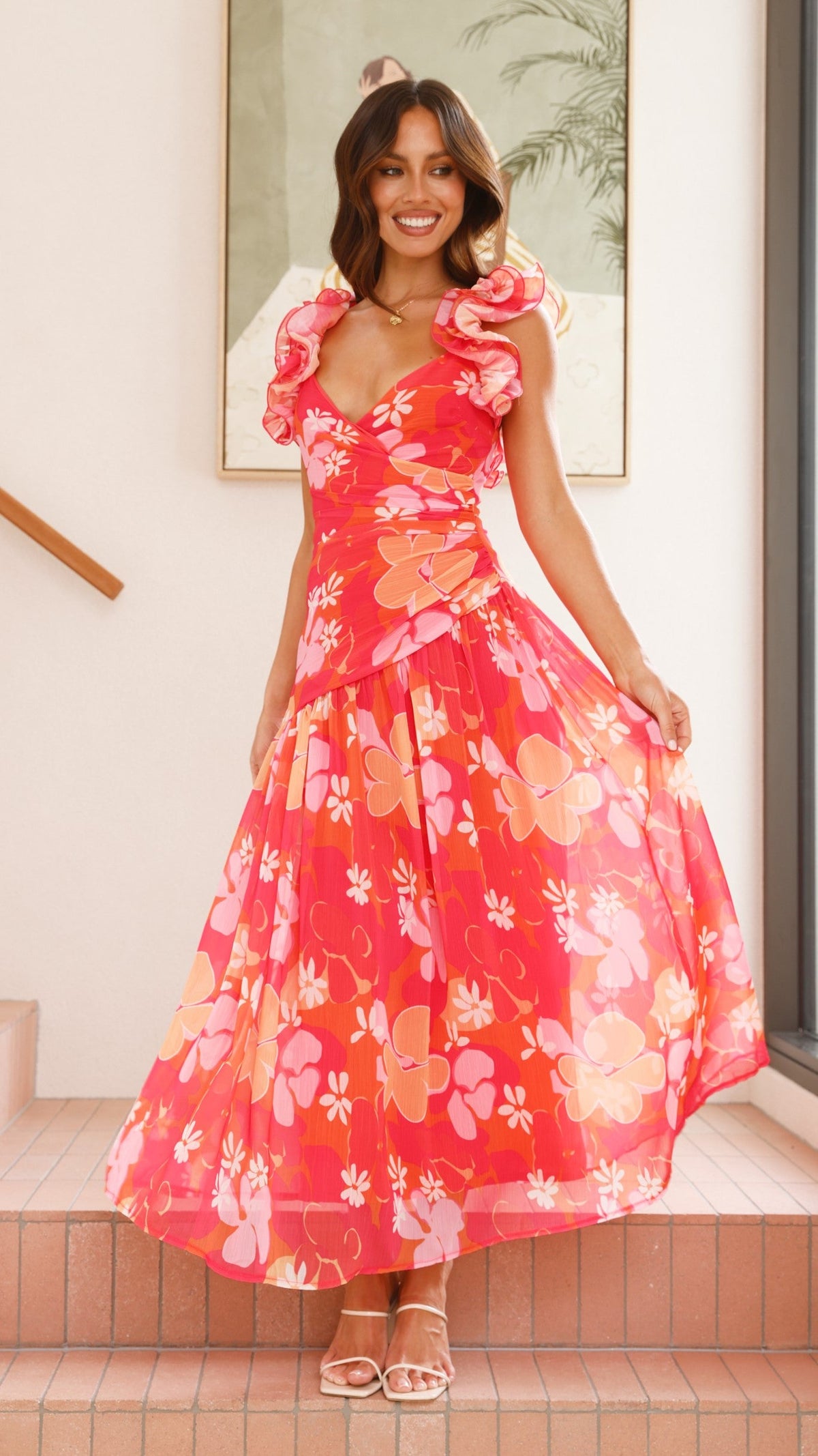 Alma Maxi Dress - Blood Orange