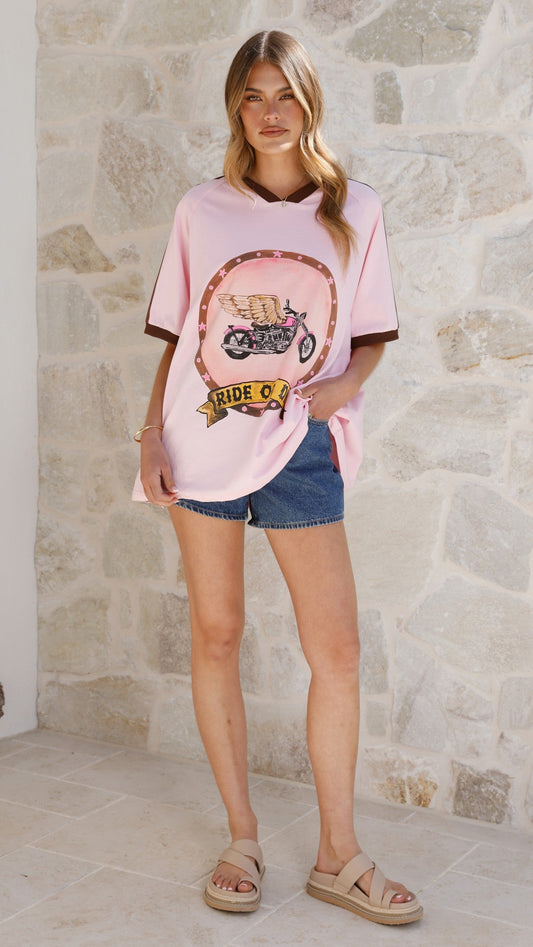 Avis Oversized Tee - Ride or Die Print