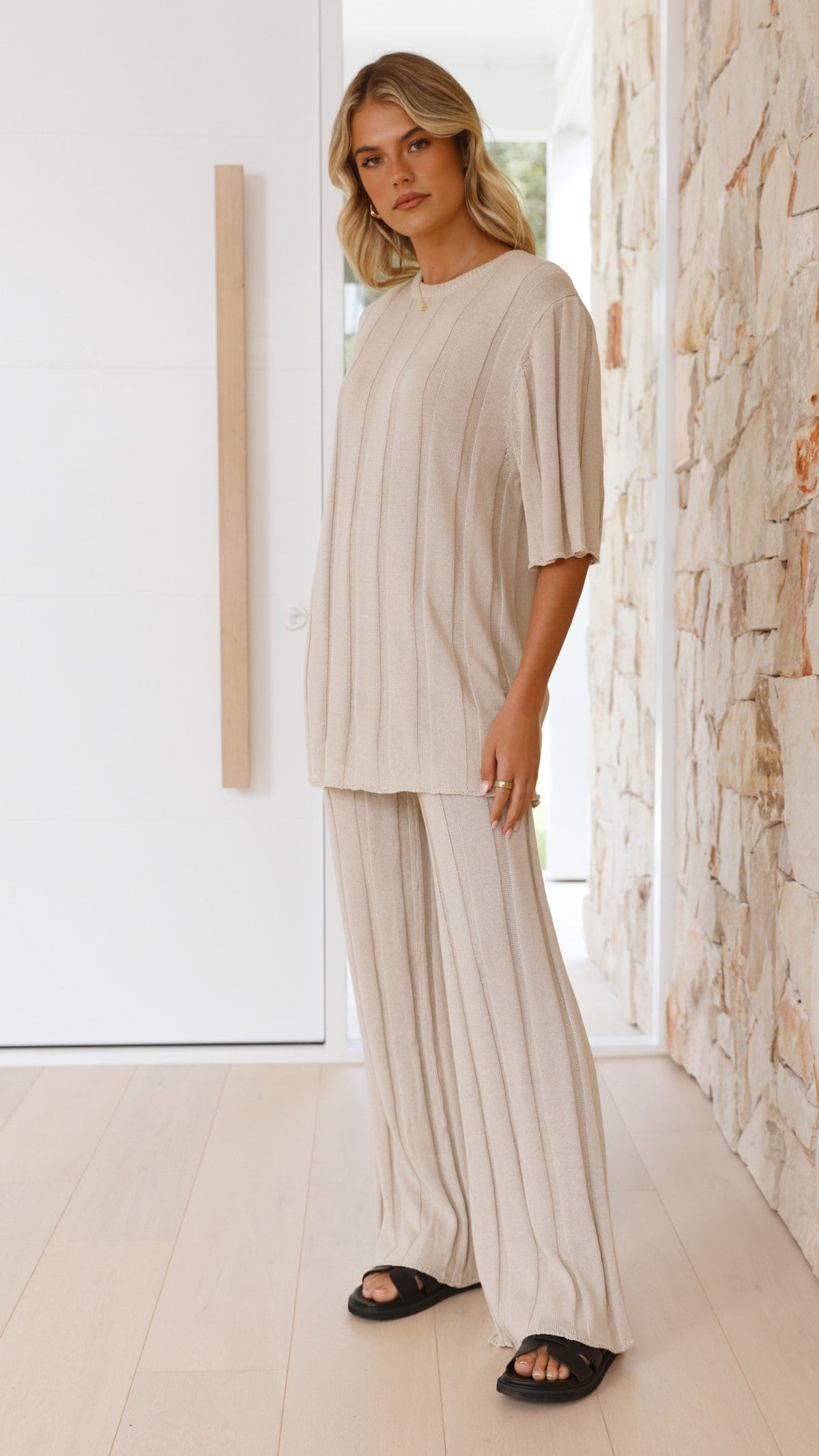 Bayu Knit Pants - Cream