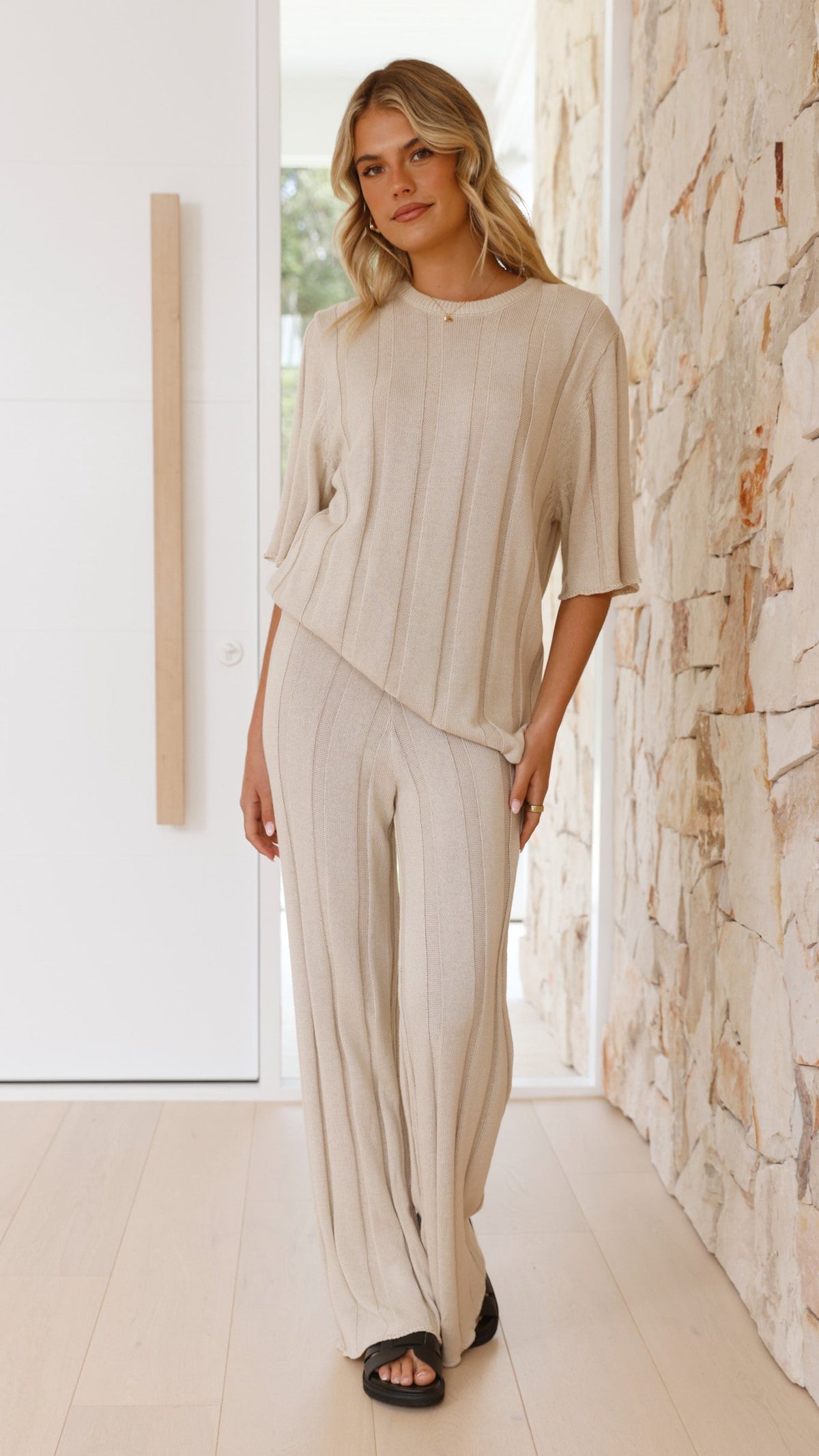 Bayu Knit Pants - Cream