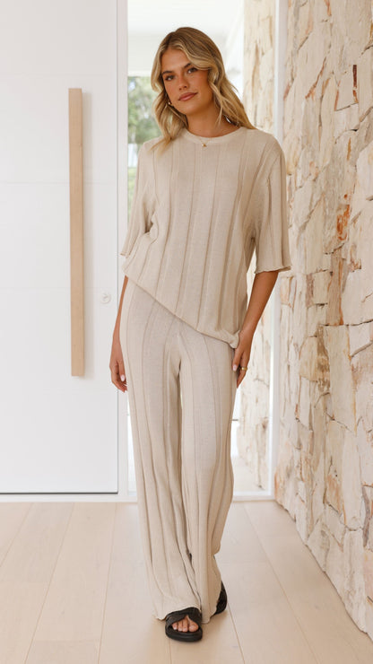 Bayu Knit Pants - Cream