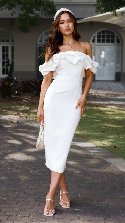 Bernadette Midi Dress - White